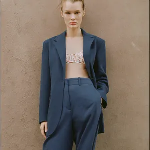 Zara POCKET BLAZER LIMITED EDITION BLUE NEW thumbnail 3