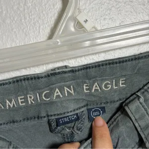 American Eagle‎ Outfitters Women Gray/Green Cargo Stretch Pants size 0 thumbnail 4