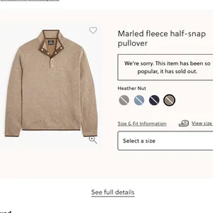 NWT J crew Marled fleece half-snap pullover Sz M Sold Out - 3 cuts box cutter thumbnail 2