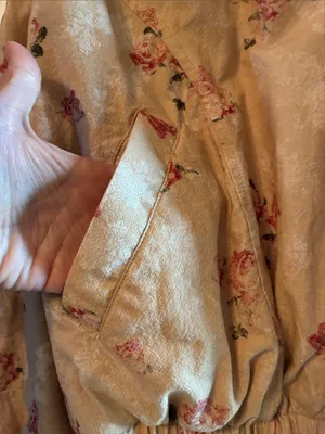 Free People Beige Floral Cropped Bomber Jacket thumbnail 5