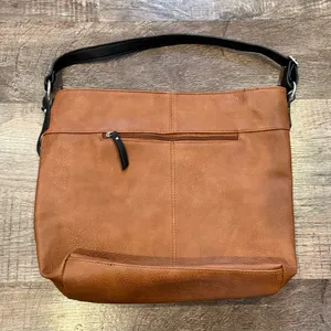 Kenzie Brown and Black Shoulder Bag Inside Pockets Very Clean Boho Western thumbnail 4