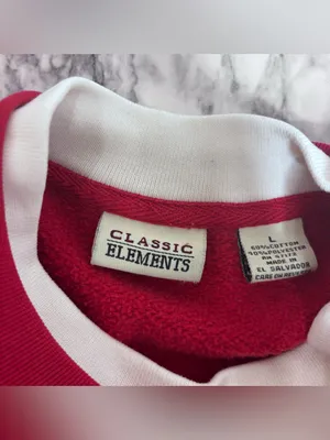 Classic Elements Burgundy Crewneck Sweatshirt with Embroidered Cats 90s large thumbnail 6