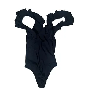 Wilfred Black Ruffled V-Neck Bodysuit Women's XS Casual Dressy thumbnail 5