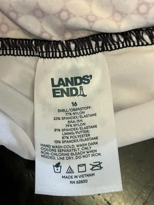 Lands' End Tankini Swim Top Womens 16 Purple Geometric Print Underwire Bra thumbnail 7