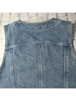 GAP Factory Store Denim Vest Womens Size Small 90s Y2K Jean Sleeveless Vintage thumbnail 4