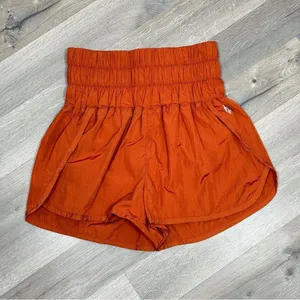 Free People The‎ Way Home Nylon Athletic Running Shorts Rust Orange Small thumbnail 5