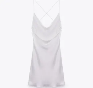 Zara dress mini white satin lingerie style wedding bridal summer vacation thumbnail 9