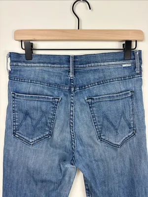 Mother Stunner Zip Ankle Step Fray Jeans Women’s Size 28 Good Girls Do Blue thumbnail 9