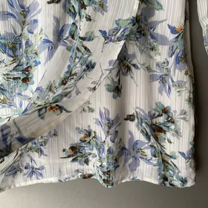 Ontwelfth Dainty Coastal Spring Floral‎ Long Sleeve Wrap Mini Dress Small White thumbnail 4