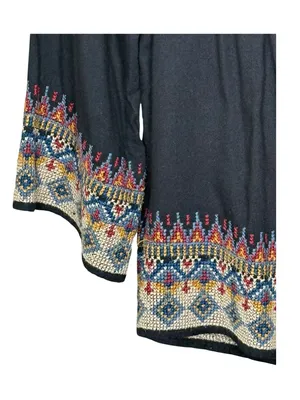Joie 𖣴 Embroidered Festival Hippie Boho Off The Shoulder Peasant Top 𖣴 Black 𖣴 L thumbnail 5