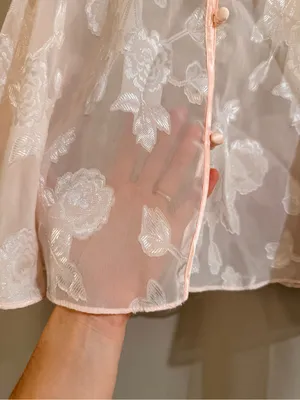 California Dynasty Delicate Sheer Floral Button-Front Top thumbnail 2