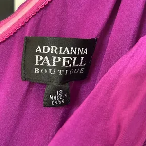Adrianna Papell Boutique One Shoulder Formal Gown Sz 12‎ Purple Beaded thumbnail 3