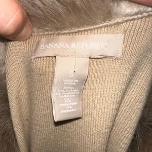 Banana Republic tan cashmere blend S mob wife sweater thumbnail 3