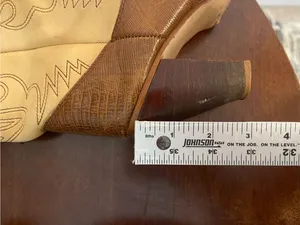 Vintage Zodiac Women’s Brown & Cream Western Cowboy Boots w/ Heel 👢🤠 thumbnail 6