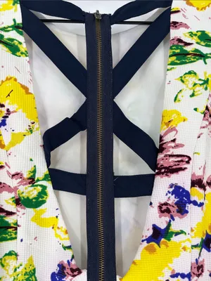 Miss Me fit flare cage zip back floral medium dress thumbnail 3