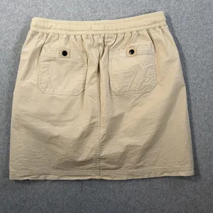 L.L.Bean Women's Small Regular Khaki Drawstring Elastic Waist Skirt Pockets thumbnail 9