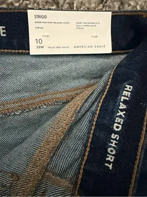 🐛 NWT American Eagle Outfitters Dark Indigo Denim Shorts thumbnail 4