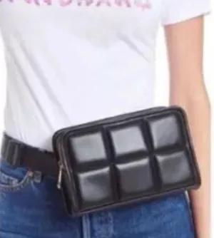 Amanda Uprichard Faux Leather Quilted Belt Bag Women's‎ Size OS Black NEW thumbnail 1