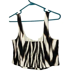 Banana republic printed linen blend crop top Size 14 NEW #741 thumbnail 3
