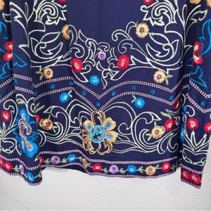 Maeve Anthropologie Blue Floral Embroidered Mini Shift Dress Womens 2 Sleeveless thumbnail 3