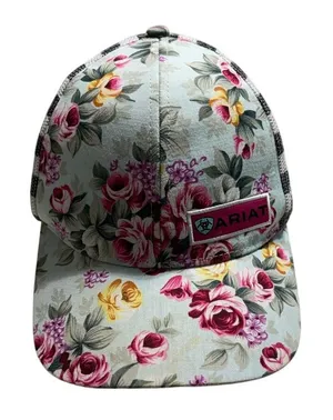 Ariat Floral Print Mesh Trucker Hat One-Size Adjustable Snapback Shabby Chic thumbnail 1