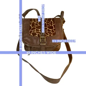 The Sak Brown Distressed Leather W/Calf Hair In Giraffe Print Bag thumbnail 14