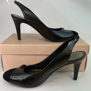 Alex Marie Pump Heels 10M Black Suede Slingback Button Detail Country Club thumbnail 11