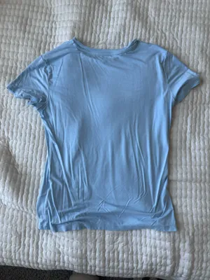 Tight fitting tee butter material light blue Size M thumbnail 2