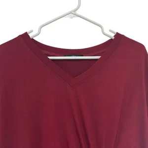Shein Curve‎ 4XL Red Lune Twist Front V Neck Tshirt Dress Office Corporate Work thumbnail 4