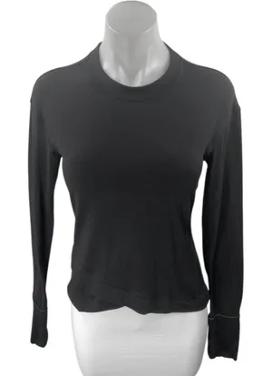Lululemon Close To Crossing Women's Black Long Sleeve Athletic T Shirt Top Sz 6 thumbnail 1