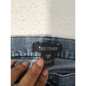 White House Black Market Noir Bootcut Jeans 8R Medium Wash Braided Embroidery thumbnail 2