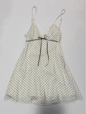 Hollister Polka Dot Lace Babydoll Mini Dress Bow Back Petite S thumbnail 5