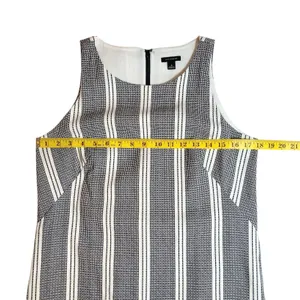 Ann Taylor Black & Cream Striped Sleeveless Sheath Shift Dress Size 6 EUC thumbnail 5