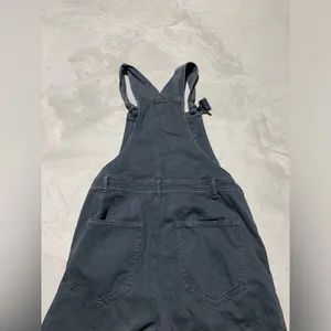 Aerie wide leg cropped charcoal overalls medium thumbnail 12