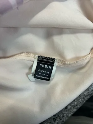 SHEIN Cream One-Shoulder Blouse thumbnail 3