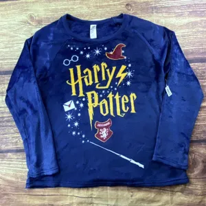 Harry Potter Womens Sleepwear Size XL Blue Logo Sweater Pullover Crewneck thumbnail 1