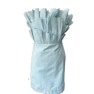 DO + BE Strapless Pleated Ruffle Mini Dress Light Blue Size Large Party Bodycon thumbnail 5