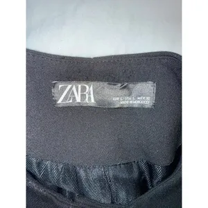 Zara Black Frock Coat Large Collarless Gold Snap Button Longline Blazer Jacket thumbnail 2