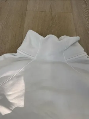 Athleta White Funnel Neck Pullover Sweatshirt thumbnail 3