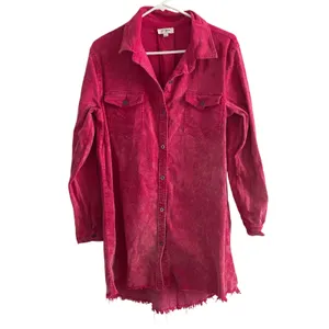 Umgee USA pink corduroy long sleeve dress feminine thumbnail 2