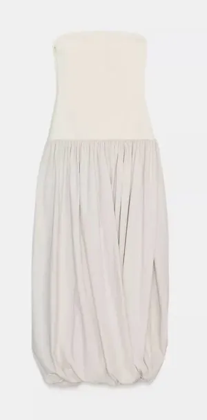 Zara combination maxi strapless dress thumbnail 1