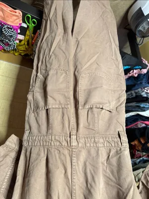 Free People We The Free Sammie Utility Denim Jumpsuit Coverall NWOT Brown Small thumbnail 10
