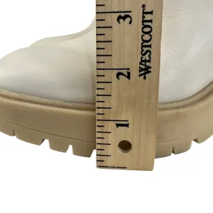 Dolce Vita Women’s Ankle Boots Lug Sole Block Heel‎ Chunky Faux Leather Cream 11 thumbnail 9