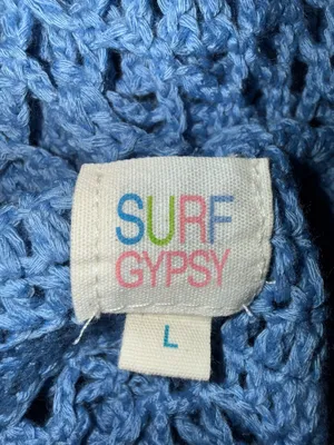 Surf Gypsy Blue Crochet Fringe Beach Cover-Up Dress thumbnail 3