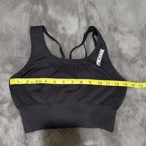 Gymshark XS Black Mesh Detail Sports Bra thumbnail 5