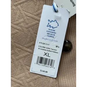 NWT Southern Tide Cordelia Pullover Sweater Womens XL‎ Tan Quilted Button Sides thumbnail 6