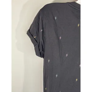 Lucky Brand Black Lightning Bolt Print‎ Short Sleeve Tee Shirt Women's Sm thumbnail 4