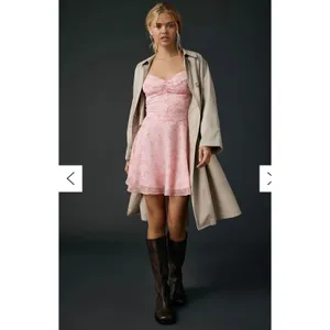Urban Outfitters Fit-And-Flare Chiffon Mini Dress Pink Roses Medium Coquette NEW thumbnail 3