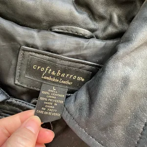 90s oversized genuine lambskin longline leather coat jacket black buttery thumbnail 6