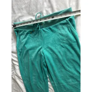 Juicy Couture Velour Pants Jogger Turquoise Blue Green Women's Large Y2K Sport thumbnail 6